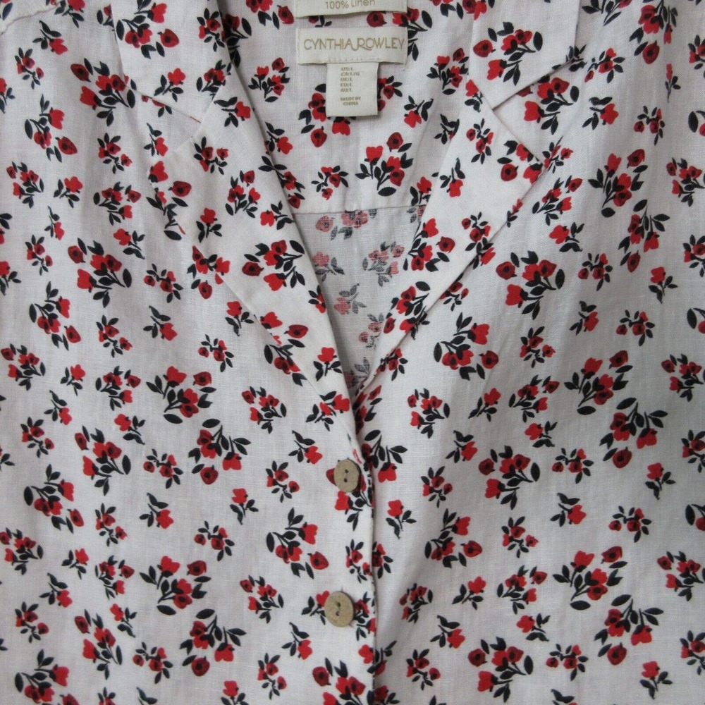 Cynthia Rowley Floral 100% Linen Skirt Top Set - Picture 4 of 16